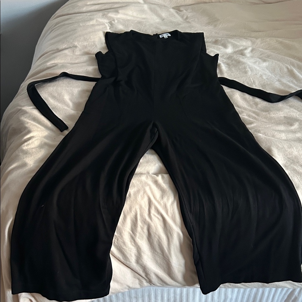 Max Studio Classic Black Cropped Jumpsuit